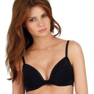 Calvin Klein Women's Seductive Comfort Demi Bra Black Adjustable Strap Size 32DD